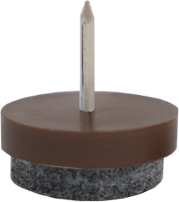 Опора мебельная AKS Подпятник с гвоздем и фетром (10шт, коричневый)