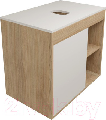 Тумба под умывальник Teymi Nura 70 / T60528 (дуб эврика/белый матовый)