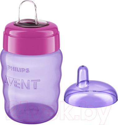 Поильник Philips AVENT С мягким силиконовым носиком Комфорт / SCF553/03 (фиолетовый)