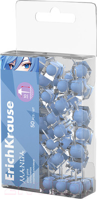 Кнопки канцелярские Erich Krause Manga. Pale Blue / 62058