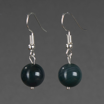 Серьги Wolves Элитный Агат 40772 №2 (зеленый)