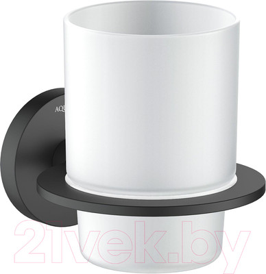 Стакан для зубной щетки и пасты Aquatek Оберон AQ4204MB (черный матовый)