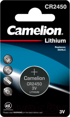 Батарейка Camelion CR2450-BP1 3V 10/1800