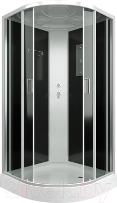 Душевая кабина IVA 80x80x215 / SC08CT (черный/тонированное стекло)