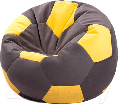 Бескаркасное кресло Kreslomeshki Футбольный мяч XXXL / MV-100x100-SZH (серый/желтый)