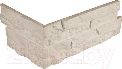 Декоративный камень гипсовый Petra Шанхай угловой элемент А14.У (белый)