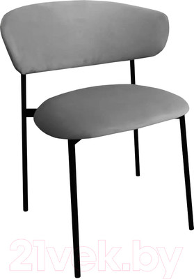 Стул M-City Леонардо / 455M05728 (H-09 светло-серый велюр/черный)
