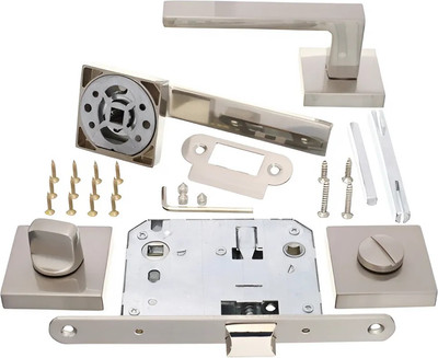 Ручка дверная Lorena 88SN/70 завертка (белый никель, механизм L70)