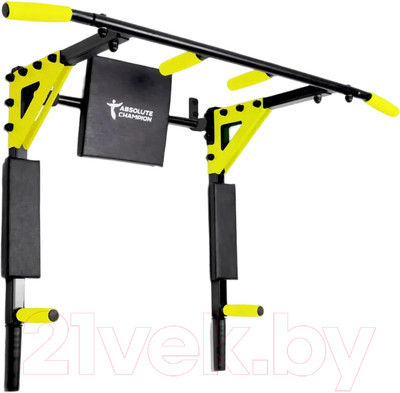Турник-брусья Absolute Champion Триумф PRO / АЧ 11636 (черный/желтые ручки и пластина)