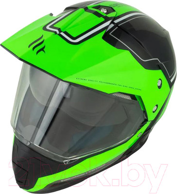 Мотошлем MT Helmets Synchrony Duo Sport Vintage (S, глянцевый черный/зеленый)