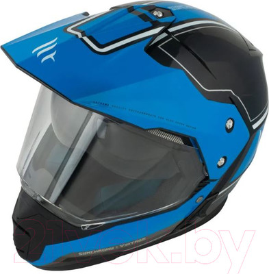 Мотошлем MT Helmets Synchrony Duo Sport Vintage ((S, глянцевый черный/синий перламутр)