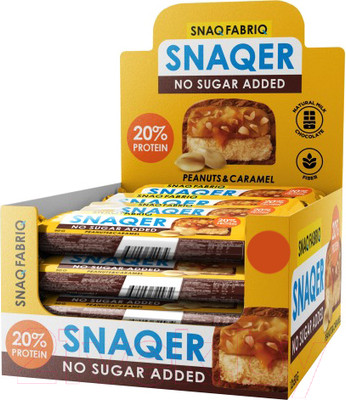 Набор протеиновых батончиков Snaq Fabriq Snaqer Арахис и карамель (30x50г)