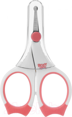 Ножницы для новорожденных Roxy-Kids RPS-002-С с прорезиненными ручками (коралловый)