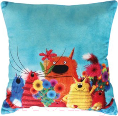 Подушка декоративная Lanatex Кис 0348 / 22291 (35x35x14см, синий/бирюзовый)