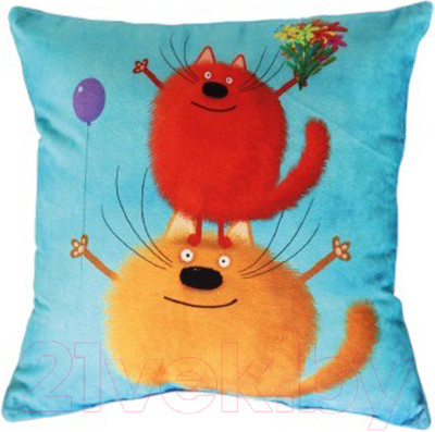 Подушка декоративная Lanatex Кис 0348 / 22292 (35x35x14см, голубой/бирюзовый)