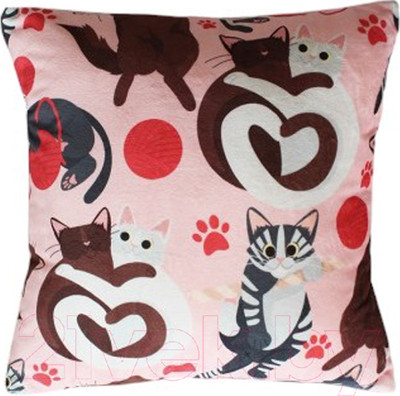 Подушка декоративная Lanatex Кис 0348 / 22299 (35x35x14см, коричневый/пудровый)