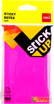 Блок для записей Deli A02502 (100л, розовый неон)