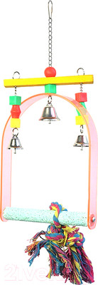 Качели для клетки SkyRus С колокольчиками с минеральной жердочкой / 56611/SR