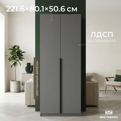 Шкаф Mio Tesoro ШК 5 800 2-х створчатый (графит серый)
