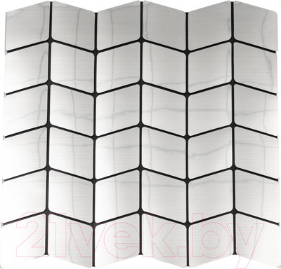 Панель ПВХ Самоклейкин Самоклеющаяся Плитка Серебристая кольчуга MPK-GR02 (300x300x4мм)