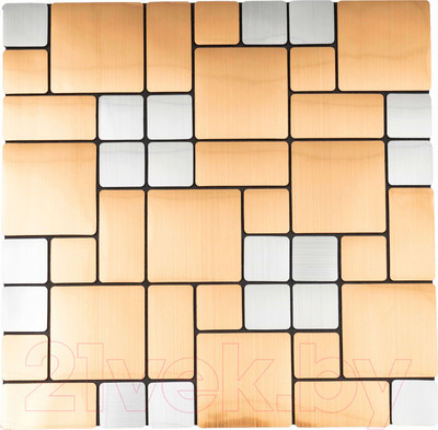 Панель ПВХ Самоклейкин Самоклеющаяся Плитка Бронзовая абстракция MPA-G01 (300x300x4мм)