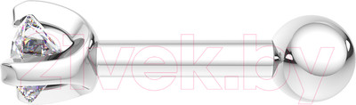 Пирсинг из белого золота ZORKA 710024.14K.W.ZZ (с фианитом)