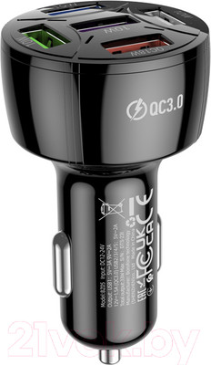 Адаптер питания автомобильный Borofone BZ06 (черный)