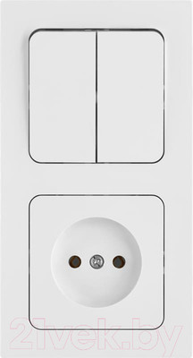 Блок выключатель+розетка Bylectrica Astrum 2В-РЦ-7521 (белый)