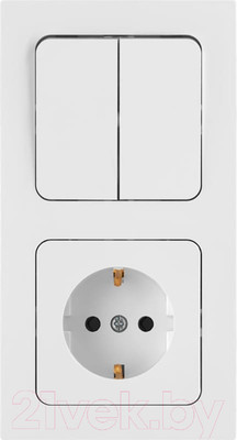 Блок выключатель+розетка Bylectrica Astrum 2В-РЦ-7522 (белый)