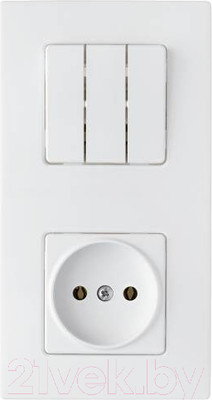 Блок выключатель+розетка Bylectrica Astrum 3В-РЦ-7531 (белый)