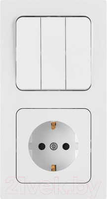 Блок выключатель+розетка Bylectrica Astrum 3В-РЦ-7532 (белый)