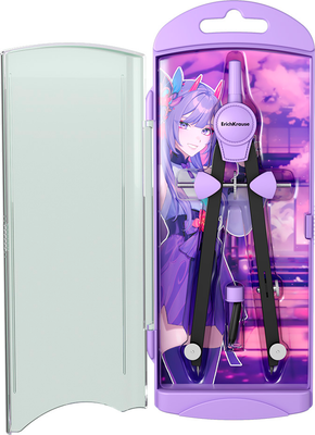 Готовальня Erich Krause Manga / 61435 (фиолетовый)