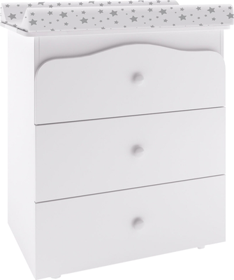 Комод пеленальный Polini Kids Simple с пеленальной доской Звезды / 0002783.9 (белый)