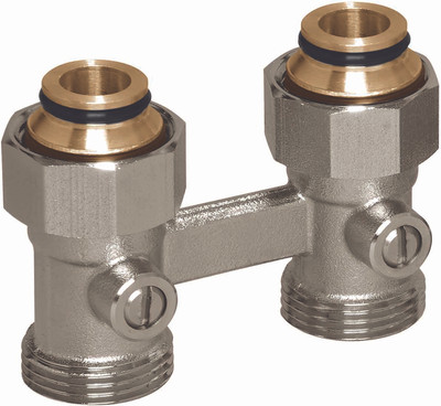 Узел подключения для радиатора HuchEnTEC Проходной 3/4"ВР x 3/4"НР / HE10015