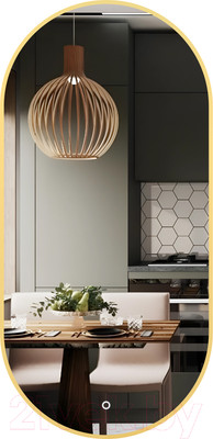 Зеркало Emze 50x100 / LED.UV.50.100.AUR (золотой с УФ-окантовкой и подсветкой)