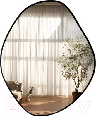 Зеркало Emze 76x92 / UV.NF.76.92.CHE (черный УФ-окантовкой)