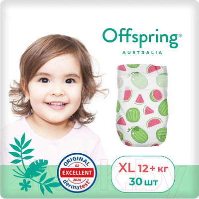 Подгузники детские Offspring XL 12+кг Арбузы / OF01XL30WML (30шт)