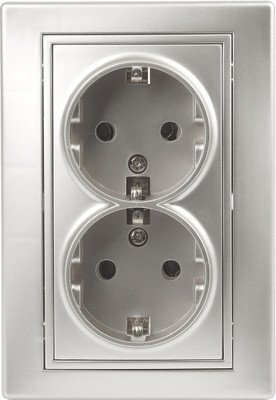 Розетка INTRO Plano 1-205-03 / Б0053917 (алюминий)