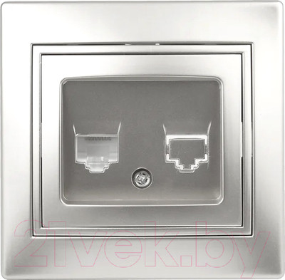 Розетка INTRO Plano 1-303-03 / Б0030086 (алюминий)