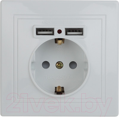 Розетка INTRO Plano 1-410-01 / Б0053942 (белый)