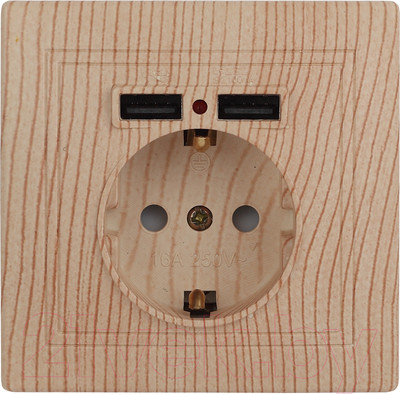 Розетка INTRO Plano 1-410-11 / Б0053949 (сосна)