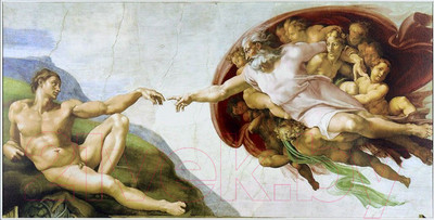 Картина Декарт Сотворение Адама Микеланжело 8Л3811 (в раме)