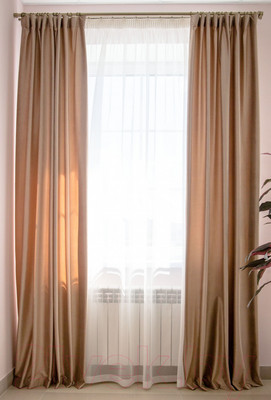 Комплект штор Decoretto Бархат королевский БКБ-K5 (125x260, бежевый)
