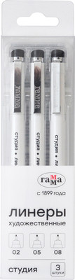 Набор лайнеров ГАММА Студия / 80823258_3 (3шт, черный)