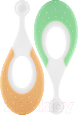 Набор зубных щеток ROXY-KIDS Морской конек / RTB-012-GO (зеленый/оранжевый)