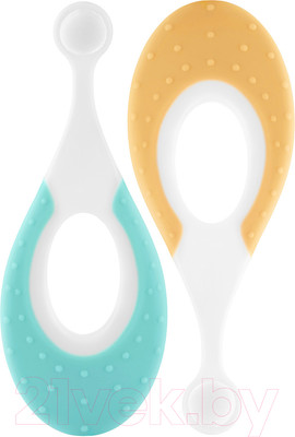 Набор зубных щеток ROXY-KIDS Морской конек / RTB-012-OM (оранжевый/мятный)