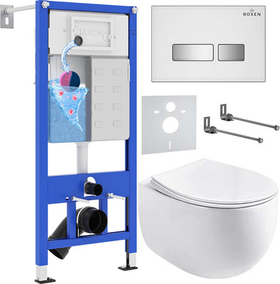 Инсталляция с унитазом подвесным Roxen StounFix Dual Fresh 964245