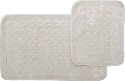 Набор ковриков для ванной и туалета No Brand Шашки 100x60, 50x60 / GM_1_B28 (серый)
