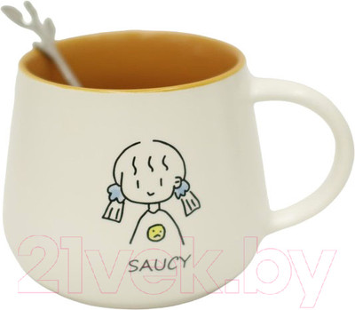 Кружка с ложкой Swed house MR3-6 (белый)