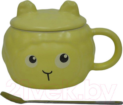 Кружка с ложкой Swed house MR3-11 (желтый)